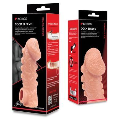 Насадка на член с отверстием для мошонки Kokos Cock Sleeve CS 008-L - фото