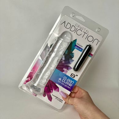 Фалоімітатор ADDICTION Crystal Vertical Dong 8&rdquo; (20,3 см) (луснув блістер) - фото