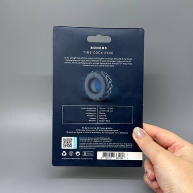 Ерекційне кільце Boners Tire Cock Ring Grey - фото