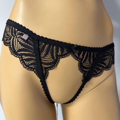 Трусики с доступом Obsessive Contica crothchles thong S/M черные