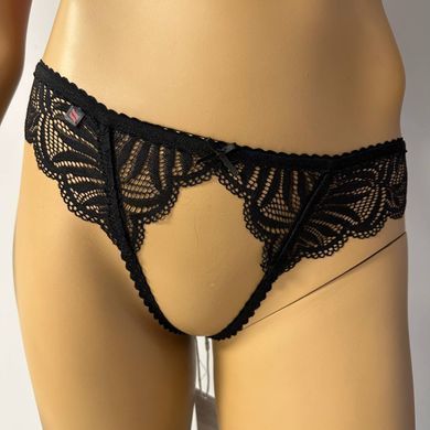 Трусики с доступом Obsessive Contica crothchles thong S/M черные