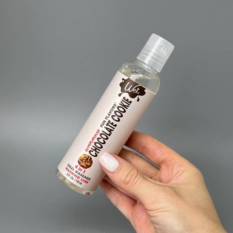 Wet Warming Chocolate Cookie 4 in 1 зігріваюча змазка для мінету шоколадне печиво 118 мл (термін 30.09.2026) - фото