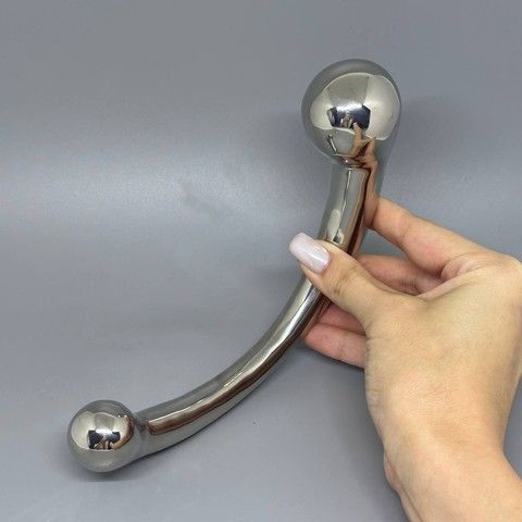 Двусторонний металлический фаллоимитатор Sinner Gear Unbendable The Curvey G-Spot (27 см) - фото