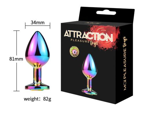 Анальная пробка с кристаллом MAI Attraction Toys №73 RAINBOW (3,5 см) - фото