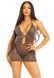 Эротическое платье Leg Avenue Lurex Rhinestone Keyhole Halter Dress One Size Black/Silver
