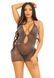 Эротическое платье Leg Avenue Lurex Rhinestone Keyhole Halter Dress One Size Black/Silver