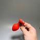 Анальна пробка червона зі знімним кристалом Loveshop Red Silicone Heart White (3,5 см) - фото товару