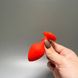 Анальна пробка червона зі знімним кристалом Loveshop Red Silicone Heart White (3,5 см) - фото товару