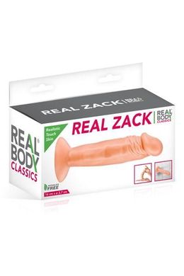 Недорогой телесный фаллос Real Body Real Zack (16 см) - фото