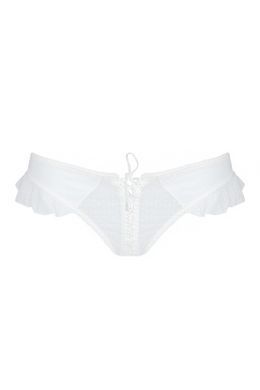 Трусики в горошек с рюшами Passion  Fatin Thong white L/XL