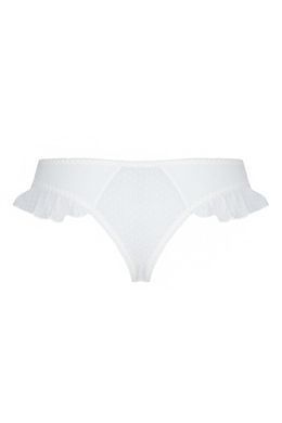 Трусики в горошек с рюшами Passion  Fatin Thong white L/XL