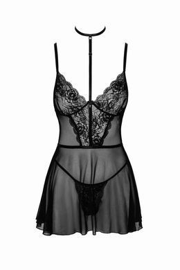 Сорочка и трусики Noir Handmade Kissable First Kiss Babydoll black S/M