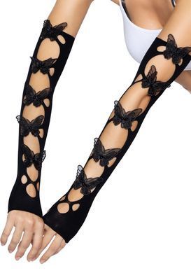 Мітенки метелики Leg Avenue Butterfly applique arm warmers Black