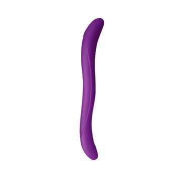 Wooomy Twoooney Semirealistic Double Dong Purple - фіолетовий подвійний фалоімітатор (25 см) - фото