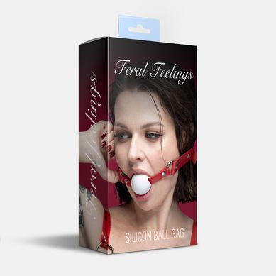 Кляп з кулькою Feral Feelings Silicon Ball Gag Red/White - фото