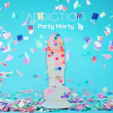 Силіконовий фалоімітатор з конфетті Addiction Party Marty (19 см) - фото