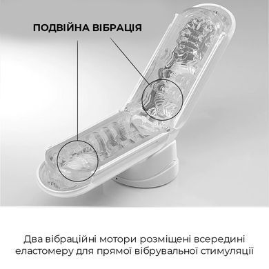 Вибромастурбатор с вакуумом Tenga Flip Zero Electronic Vibration white белый - фото