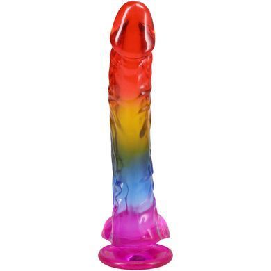 Фаллоимитатор Doc Johnson Crystal Jellies 9.5 Inch Dildo Rainbow 24,1 см - фото