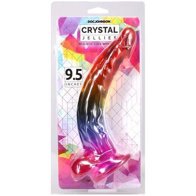 Фаллоимитатор Doc Johnson Crystal Jellies 9.5 Inch Dildo Rainbow 24,1 см - фото