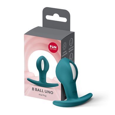 Fun Factory B BALLS UNO Bottle Green - анальна пробка зі зміщеним центром ваги зелена (3,4 см) - фото