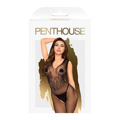 Бодистокинг с узором бабочки Penthouse Wild catch black S/L - фото