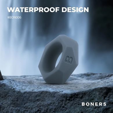 Эрекционное кольцо Boners Diamond Cock Ring Grey - фото