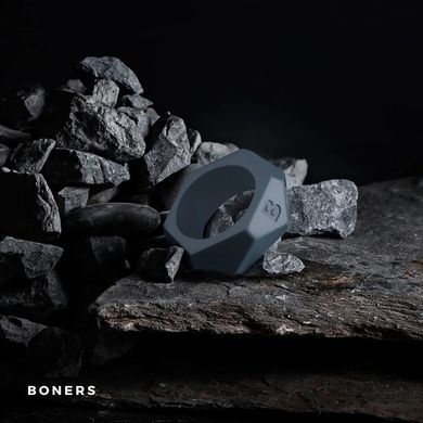 Эрекционное кольцо Boners Diamond Cock Ring Grey - фото