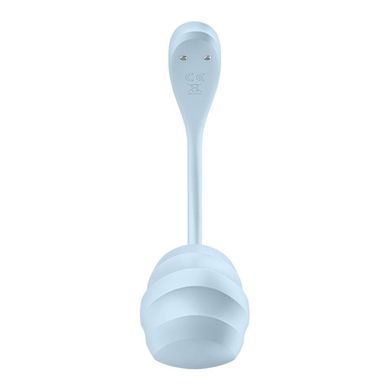 Віброяйце Satisfyer Smooth Petal Connect App Light Blue - фото