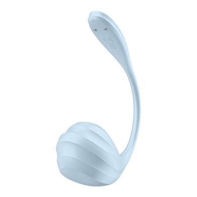 Виброяйцо Satisfyer Smooth Petal Connect App Light Blue - фото