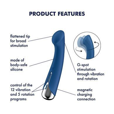 Satisfyer Spinning G-Spot 1 Blue - вибратор для точки G с ротацией - фото