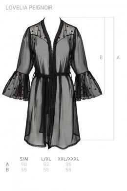 Еротичний пеньюар Passion LOVELIA PEIGNOIR black S/M