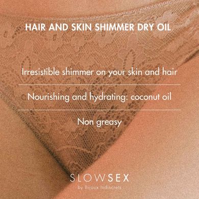 Сухе масло-шиммер для волосся і тіла Bijoux Indiscrets Hair skin 30мл - фото