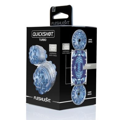 Сквозной мастурбатор для минета Fleshlight Quickshot Turbo Blue Ice - фото