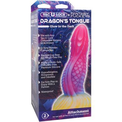 Фалоімітатор Doc Johnson Vac-U-Lock x Fantasy Fuckers Dragon's Tongue 18,4 см - фото