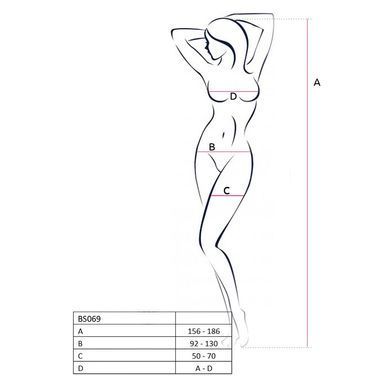 Бодистокинг-сетка Passion BS069 красный - фото