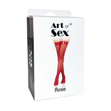 Панчохи у дрібну сітку Art of Sex Rose чорні мокрий оксамит М - фото