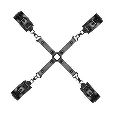 Крестовина БДСМ Bedroom Fantasies Hogtie Cuffs Set 4-Way Restrant Set - фото
