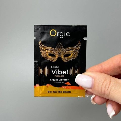 Саше жидкий вибратор Orgie DUAL VIBE коктейль Секс на пляже (1 мл)