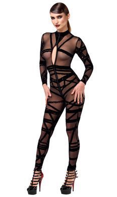 Бодістокінг Noir Handmade F357 Bondesque Catsuit 3XL - фото