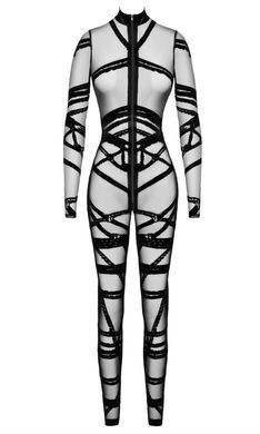 Бодістокінг Noir Handmade F357 Bondesque Catsuit 3XL - фото