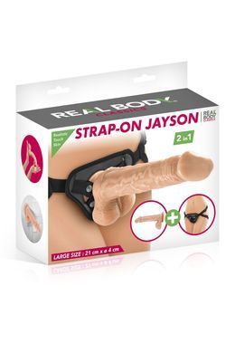 Страпон Real Body Jayson (длина 21 см; диаметр 4 см) - фото