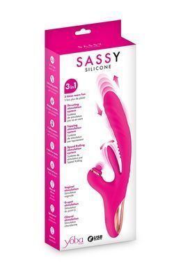 Вібратор-кролик 3в1 Yoba Sassy з пульсацією - фото