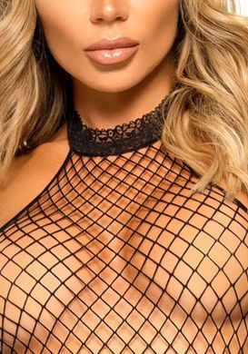 Бодістокінг Leg Avenue Racer neck bodystocking Black One Size - фото