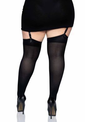 Панчохи непрозорі Leg Avenue Nylon Thigh Highs Plus Size Black - фото