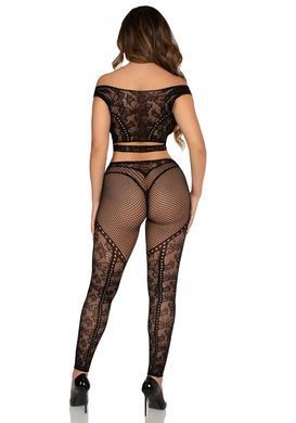 Эротический комплект Leg Avenue Off Shoulder Crop Top and Legging One Size - фото