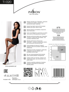 Колготки Passion TI020 nero (fishnet) в мелкую сеточку 1/2 - фото