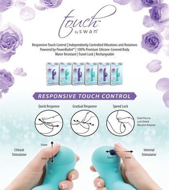 Touch by SWAN Duo - вибратор-кролик с ротацией Purple - фото