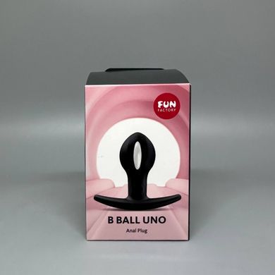 Fun Factory B BALLS UNO Bottle Black - анальная пробка со смещенным центром тяжести черная (3,4 см) (мятая упаковка) - фото