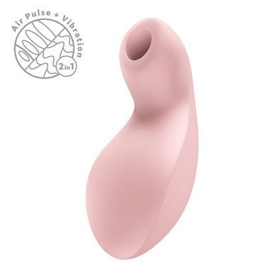 Вакуумний кліторальний стимулятор з вібрацією Fun Factory Luna Soft Pink - фото