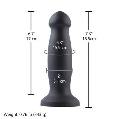 Фалоімітатор для секс-машин Hismith Black Silicone Anal Dildo 7.2"
